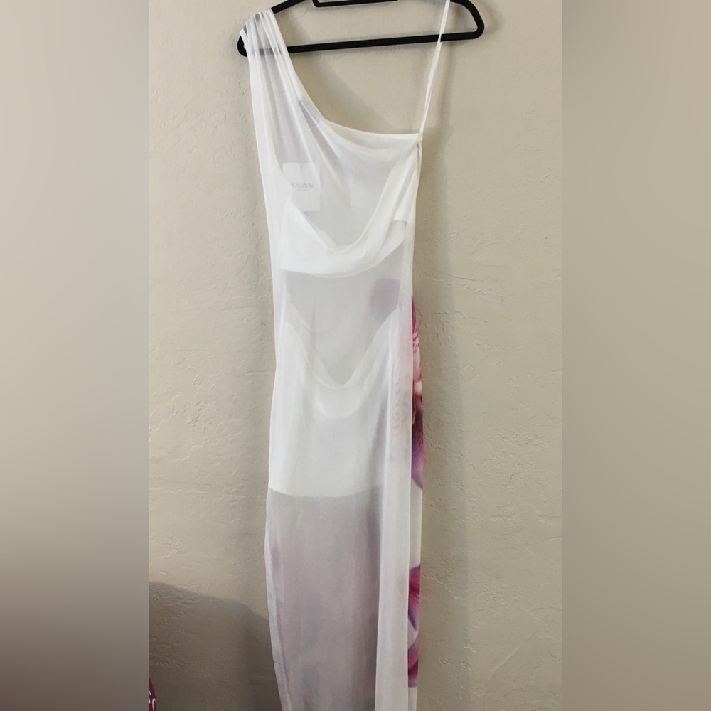 Runaway The Label Orchid Floral Dress Large White Romantic Evening Party NWT - Picture 4 of 11